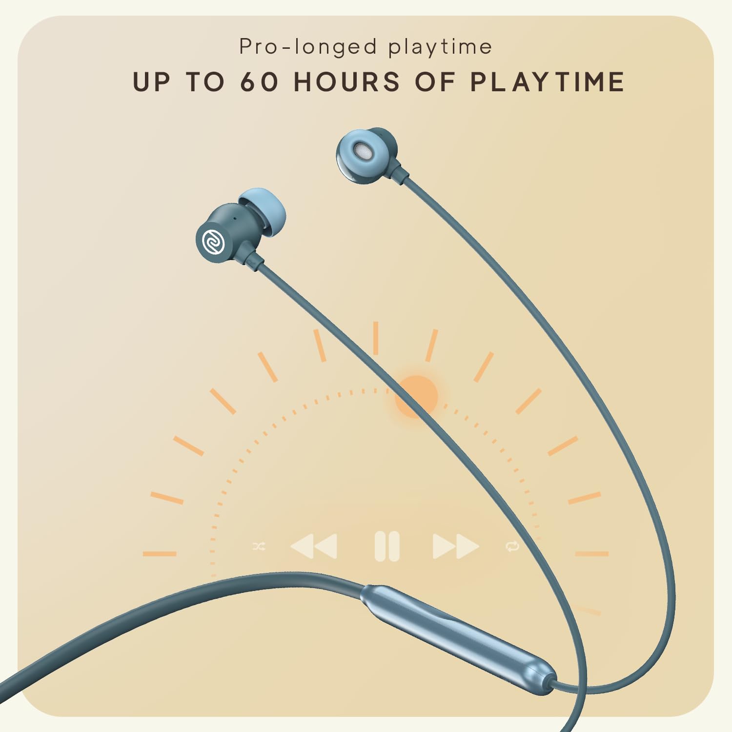 Noise Airwave Pro Bluetooth in Ear Neckband with Upto 32 dB ANC, 60H of Playtime, Dual Device Pairing, 3 Mic ENC for Calling, Low Latency(Upto 40ms), 13mm Driver (Metallic Blue)