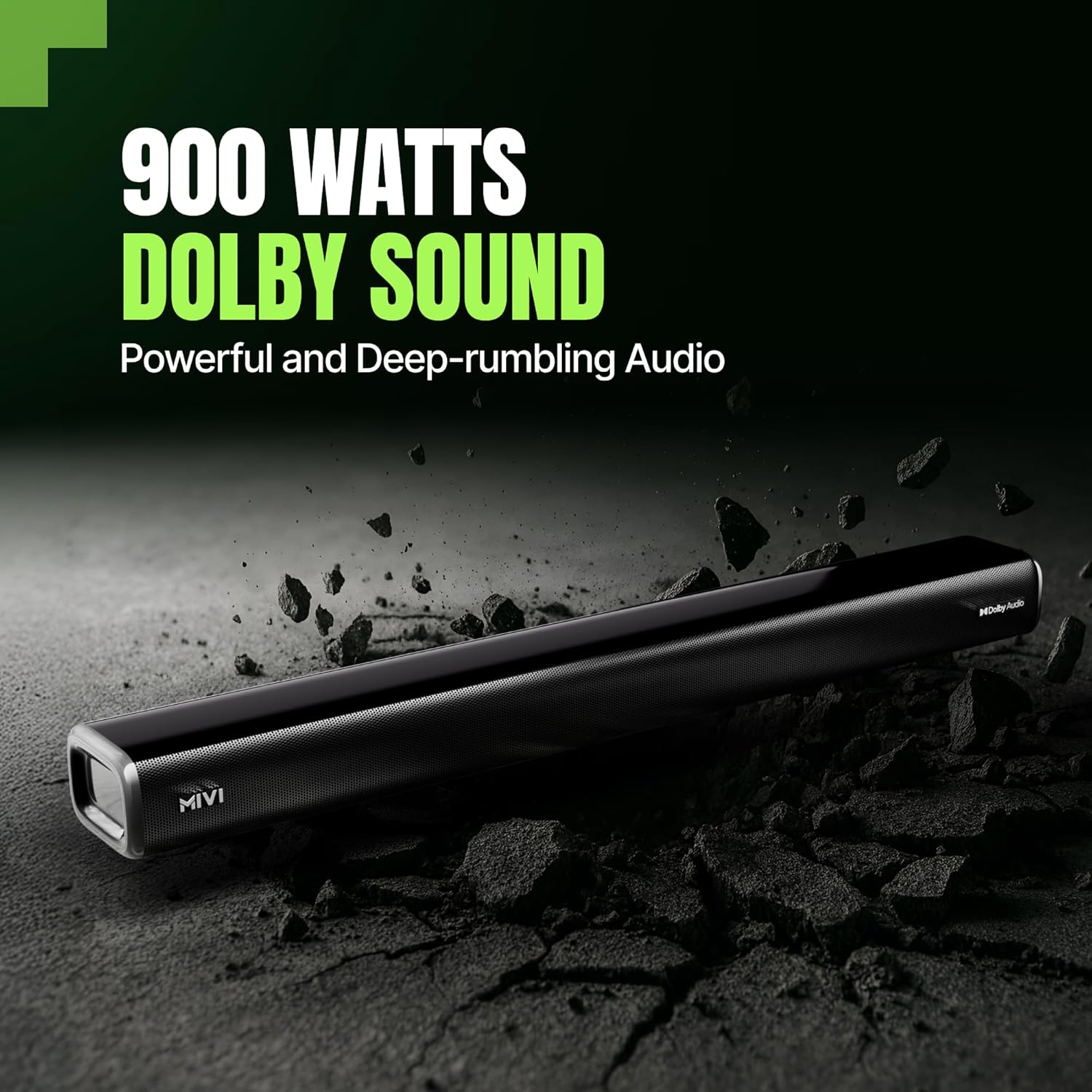 Mivi Superbars Cinematic 900W Premium Dolby Home Theatre System [Newly Launch] with Dual Subwoofers soundbar, 5.2 Channel, EQ & Input Modes, BT v5.3, Sound bar