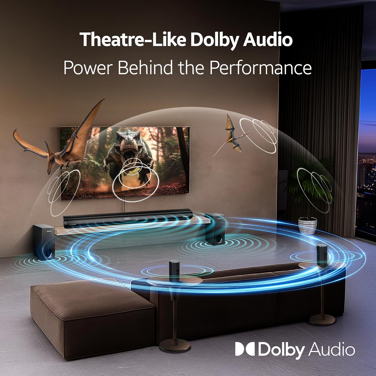 CrossBeats Blaze B2000 5.2 Dolby Home Theater Speaker 900W for TV with 2 subwoofer Satellite Speakers, soundbar for Smart tv | HDMI eARC, USB & Aux | Bluetooth Sound bar Music System Home Theatre