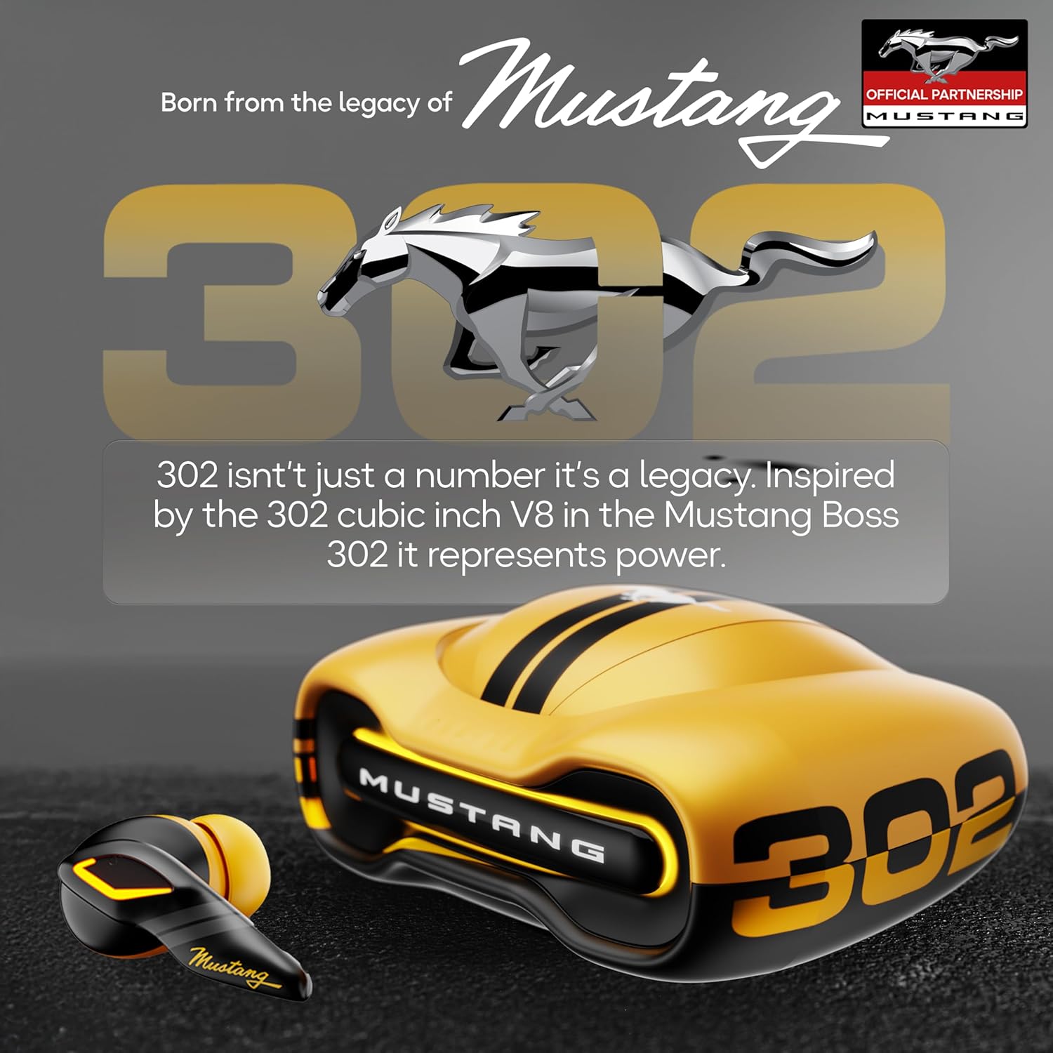 Boult GOBOULT (Formerly Mustang Torq Wireless in Ear Earbuds with 60H Playtime, App Support, Quad Mic ENC, 45ms Low Latency, 13mm Driver, Breathing LEDs, Made in India Ear Buds Wireless (Yellow)